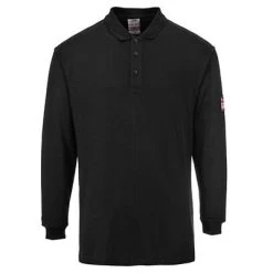 Portwest Flame Resistant Anti-Static Long Sleeve Polo Shirt - All Sizes