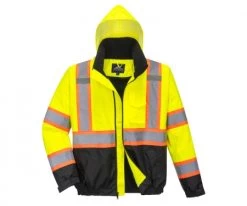 Portwest® Hi-Vis 2-in-1 Bomber Jacket With Contrast Tape - US367